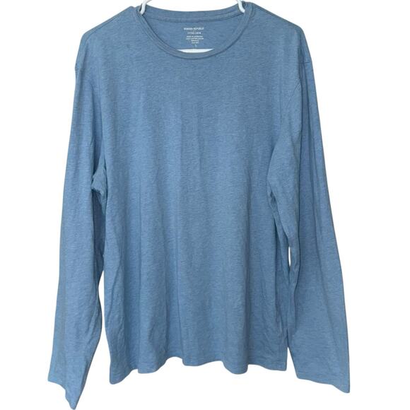 Banana Republic Long Sleeve Shirt Fitted Crew Neck Tee Mens Sz Large Light Blue - Picture 1 of 8